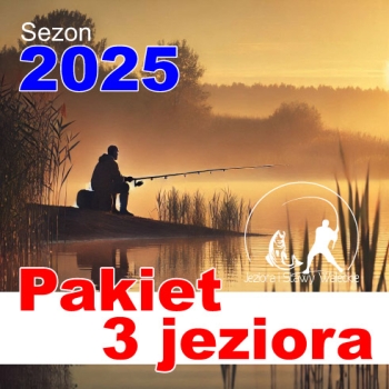 Pakiet 3 zezwoleń (połów z brzegu) na jedną osobę, różne jeziora w jednym terminie (Zezwolenie cały sezon) '2025