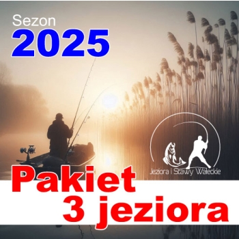 Pakiet 3 zezwoleń (połów z łodzi i z brzegu) na jedną osobę, różne jeziora w jednym terminie (Zezwolenie cały sezon) '2025