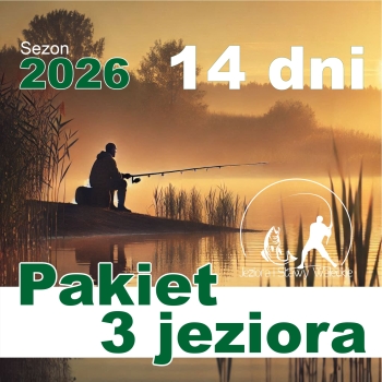 Pakiet 3 zezwoleń (połów z brzegu) na jedną osobę, różne jeziora w jednym terminie (Zezwolenie 14 dni) '2026