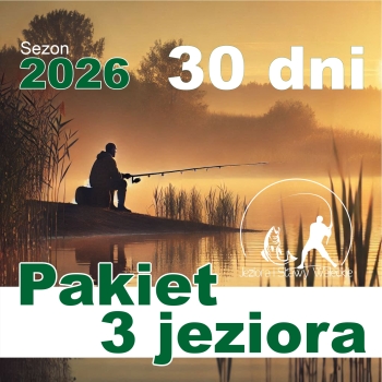 Pakiet 3 zezwoleń (połów z brzegu) na jedną osobę, różne jeziora w jednym terminie (Zezwolenie 30 dni) '2026