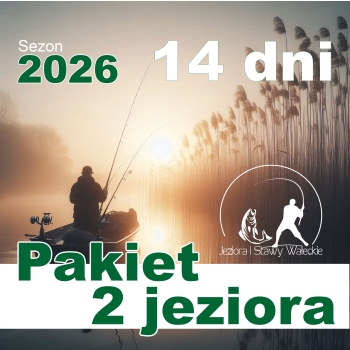 Pakiet 2 zezwoleń (połów z łodzi i z brzegu) na jedną osobę, różne jeziora w jednym terminie (Zezwolenie 14 dni) '2026